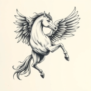 Painterly Pegasus Tattoo