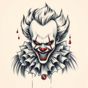 Painterly Pennywise Tattoo