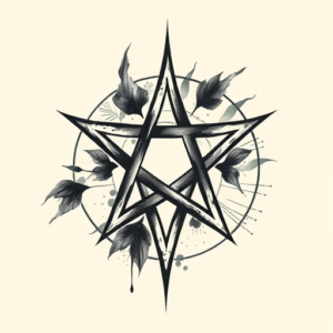 Painterly Pentagram Tattoo