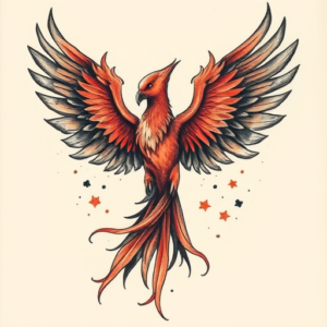 Painterly Phoenix Tattoo