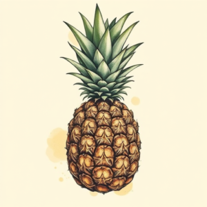 Painterly Pineapple Tattoo