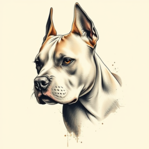 Painterly Pitbull Tattoo
