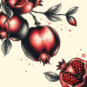 Painterly Pomegranate Tattoo