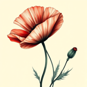 Painterly Poppy Tattoo