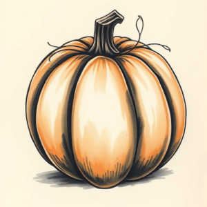 Painterly Pumpkin Tattoo