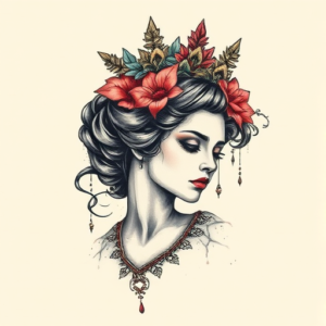 Painterly Queen Tattoo