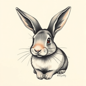 Painterly Rabbit Tattoo