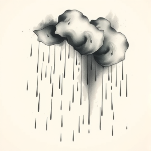 Painterly Rain Tattoo
