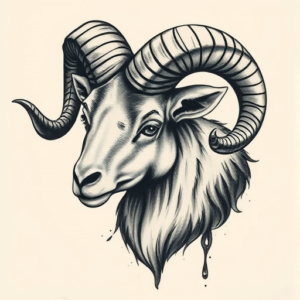 Painterly Ram Tattoo