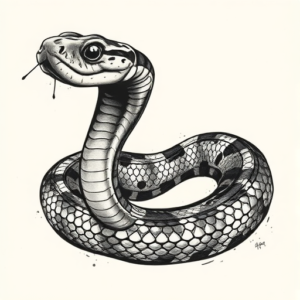 Painterly Rattlesnake Tattoo