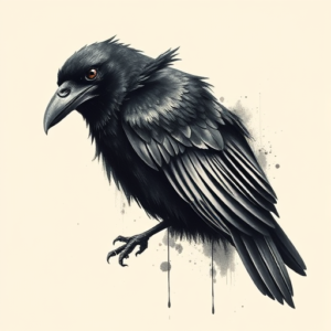 Painterly Raven Tattoo