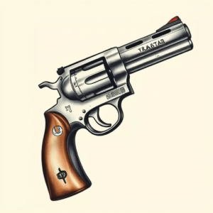 Painterly Revolver Tattoo