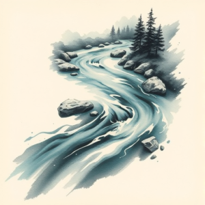 Painterly River Tattoo