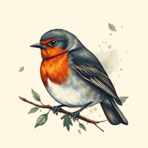 Painterly Robin Tattoo