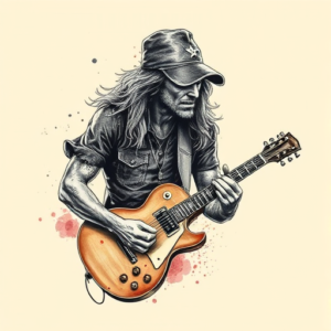 Painterly Rockstar Tattoo