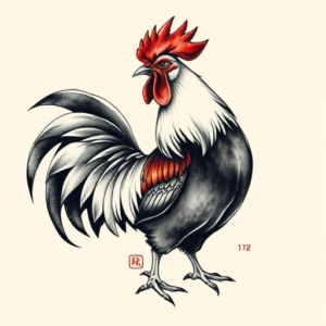 Painterly Rooster Tattoo