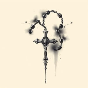 Painterly Rosary Tattoo