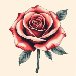 Painterly Rose Tattoo
