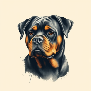 Painterly Rottweiler Tattoo