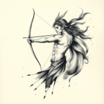 Painterly Sagittarius Tattoo