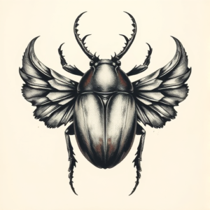 Painterly Scarab Tattoo