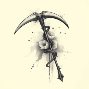 Painterly Scythe Tattoo