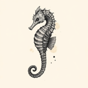 Painterly Seahorse Tattoo