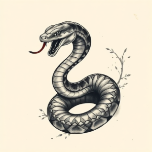 Painterly Serpent Tattoo