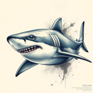 Painterly Shark Tattoo