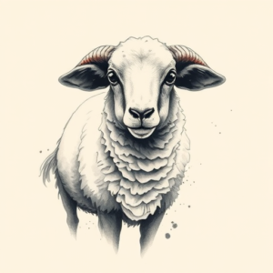 Painterly Sheep Tattoo