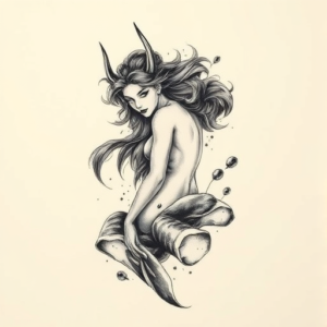 Painterly Siren Tattoo