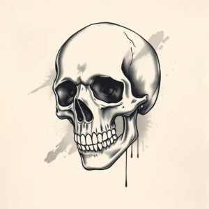 Painterly Skull Tattoo