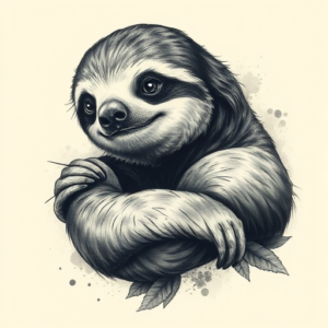 Painterly Sloth Tattoo