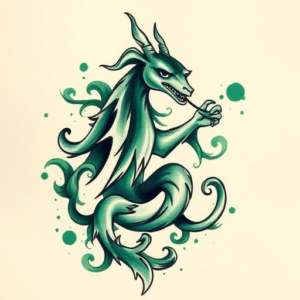 Painterly Slytherin Tattoo