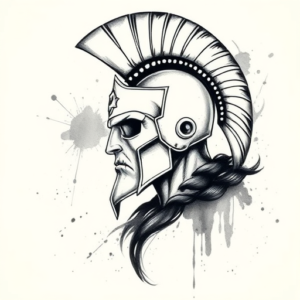 Painterly Spartan Tattoo