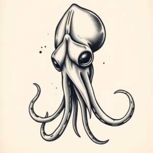 Painterly Squid Tattoo