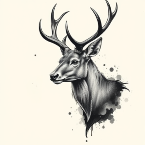 Painterly Stag Tattoo