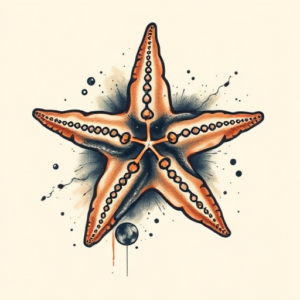 Painterly Starfish Tattoo