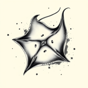 Painterly Stingray Tattoo