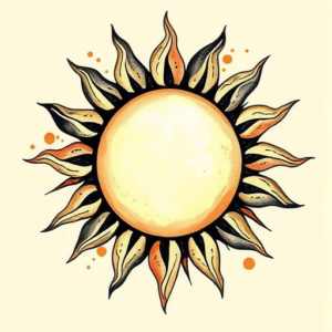 Painterly Sun Tattoo