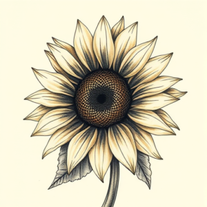 Painterly Sunflower Tattoo
