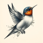 Painterly Swallow Tattoo
