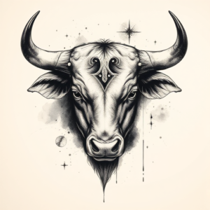 Painterly Taurus Tattoo