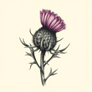 Painterly Thistle Tattoo