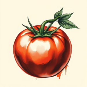 Painterly Tomato Tattoo