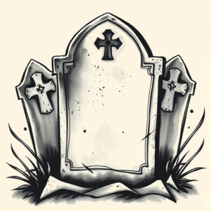 Painterly Tombstone Tattoo