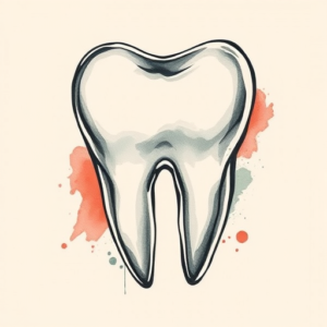 Painterly Tooth Tattoo