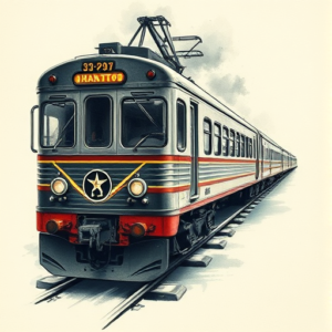 Painterly Train Tattoo