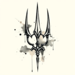 Painterly Trident Tattoo
