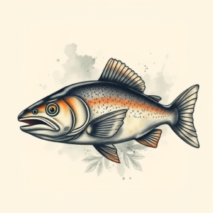 Painterly Trout Tattoo